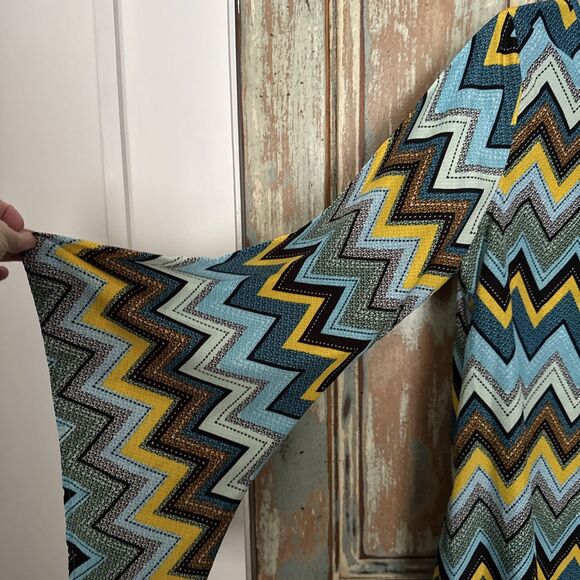 Lady Noiz Large Swing Style Dress Boho Groovy Vibes Chevron - Picture 15 of 16